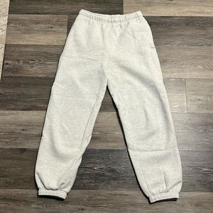 Aritzia TNA Cozy Fleece Mega Sweatpants in Heather Cloud White